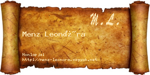 Menz Leonóra névjegykártya